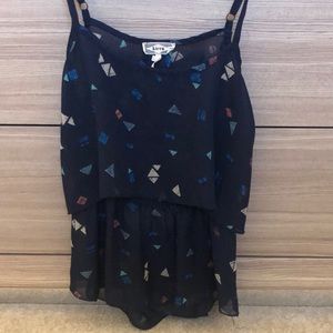 Kirra Sheer Navy Blue Tank Top